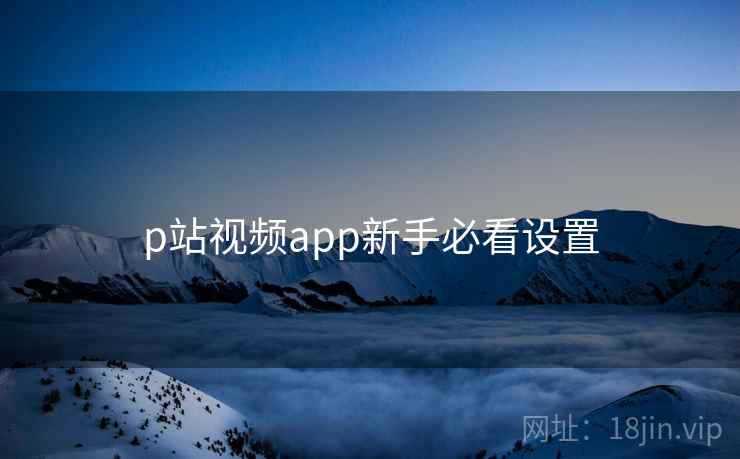 p站视频app新手必看设置