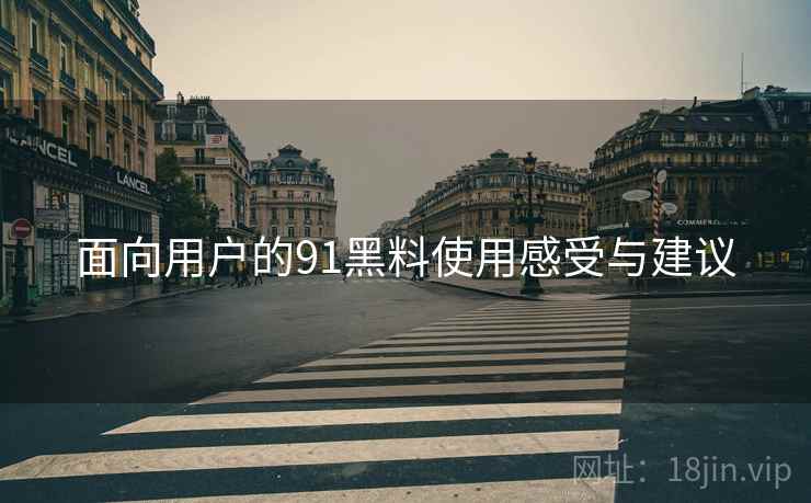 面向用户的91黑料使用感受与建议
