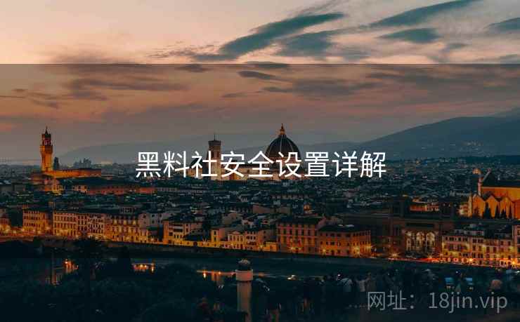 黑料社安全设置详解