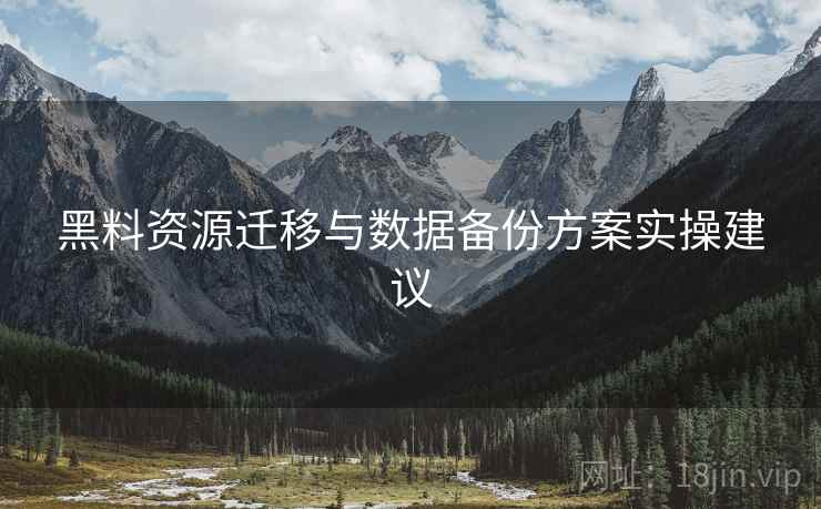 黑料资源迁移与数据备份方案实操建议