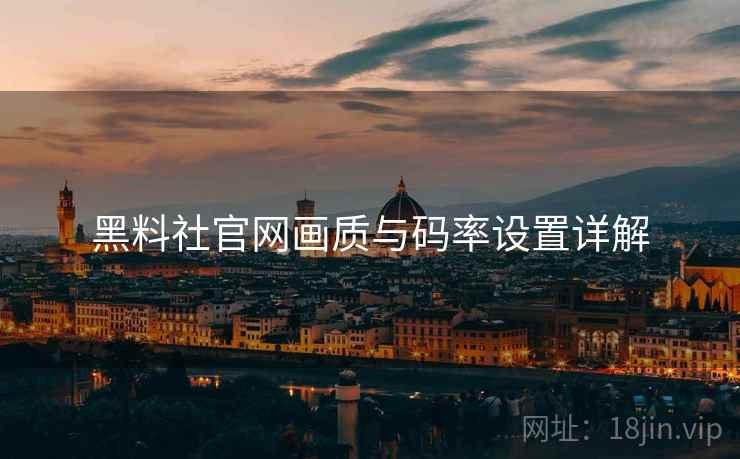 黑料社官网画质与码率设置详解